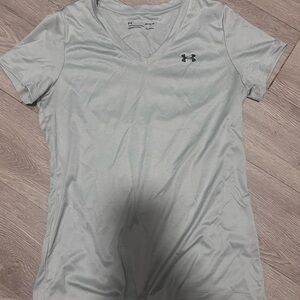 Under Armour Pale Gray V-Neck Performance Tee